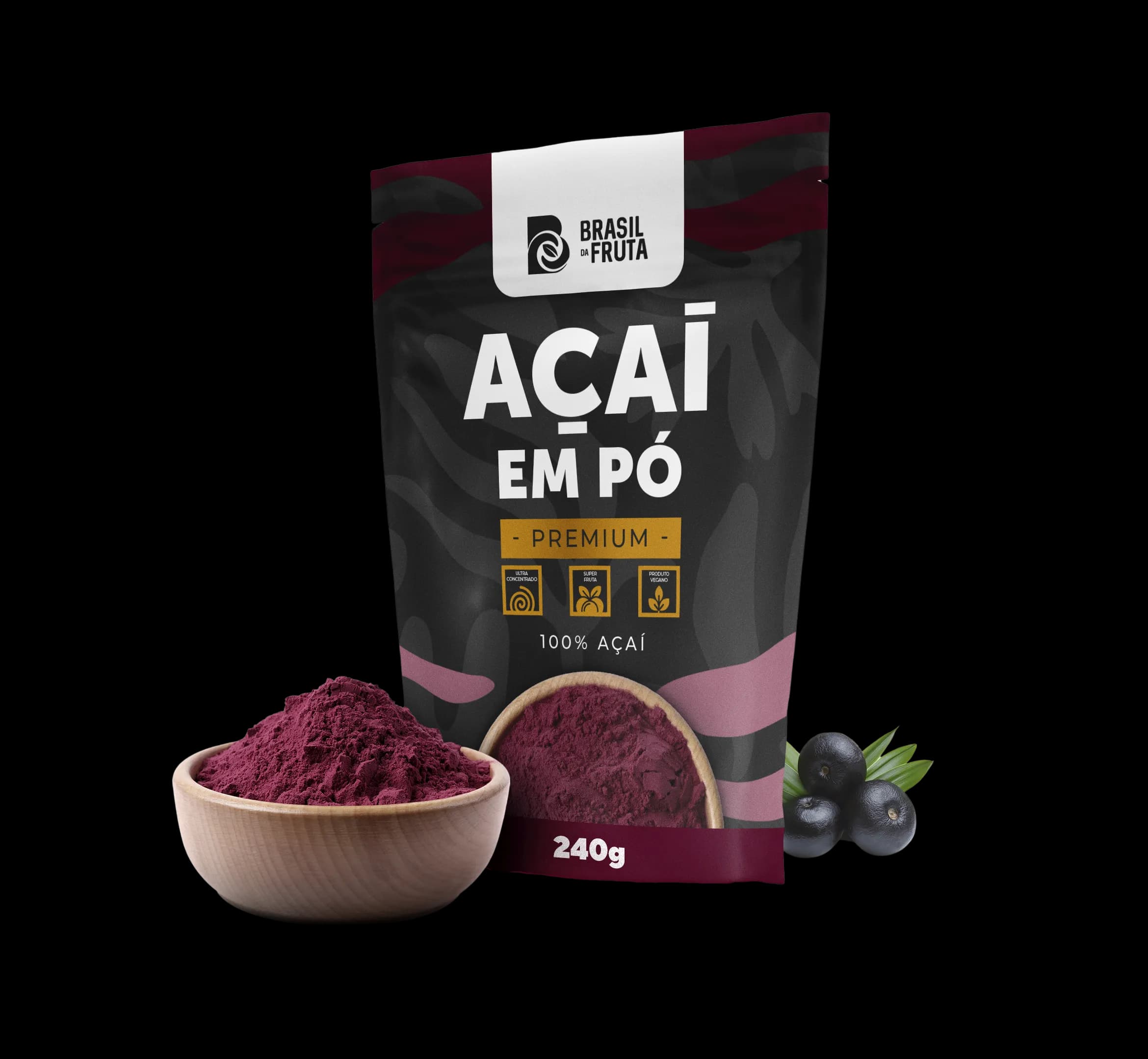 Tigela de açaí Brasil da Fruta